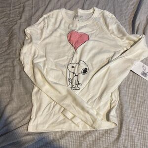 Snoopy Peanuts Valentine's Day Holiday Long Sleeve Tee Size Small